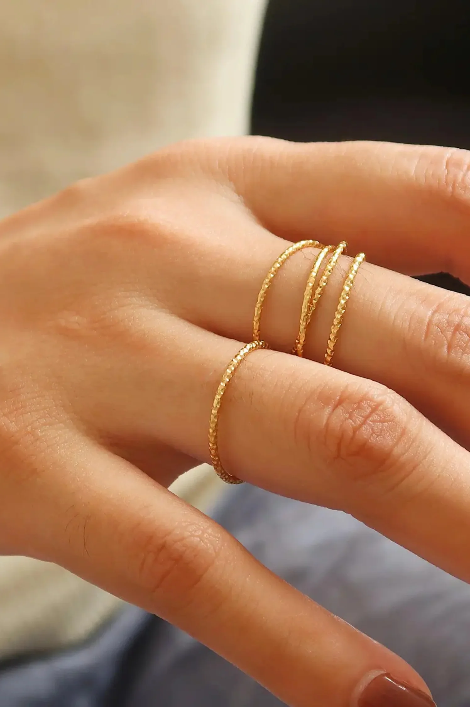 Riley Minimalist Braided Ring - Intensery