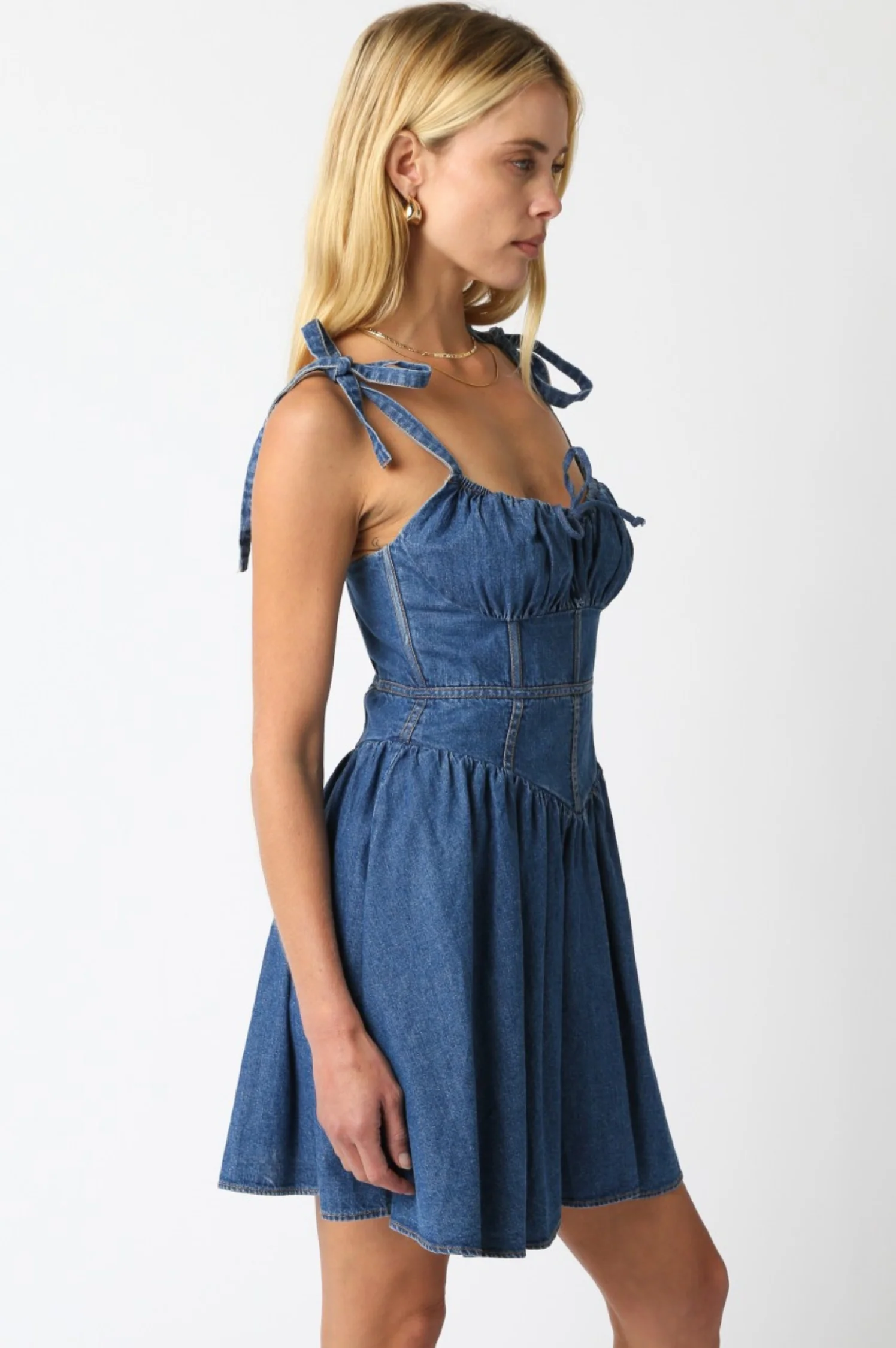 Lydia Denim Flare Dress - Intensery