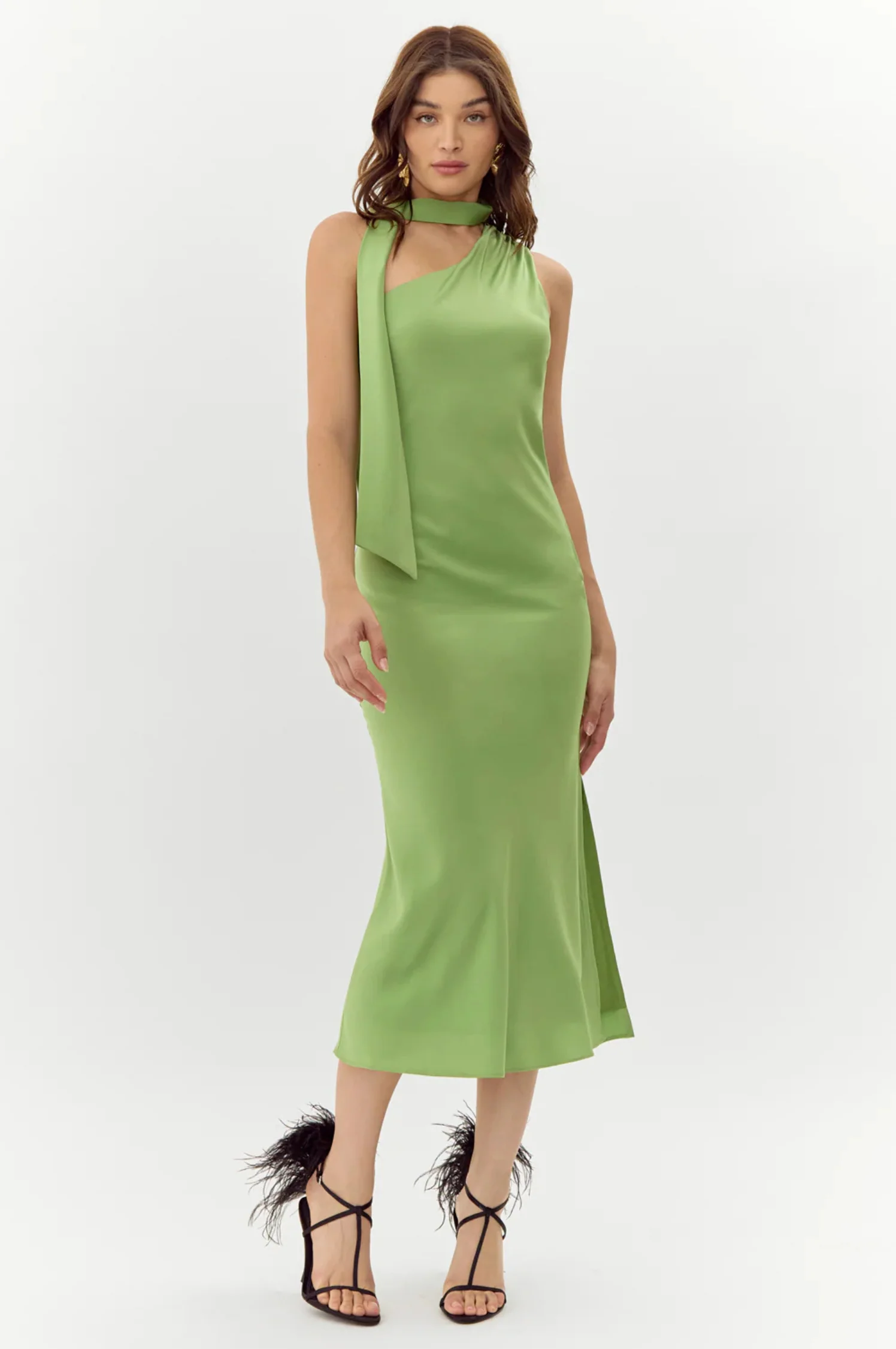Saffron Halter Midi Dress - Intensery