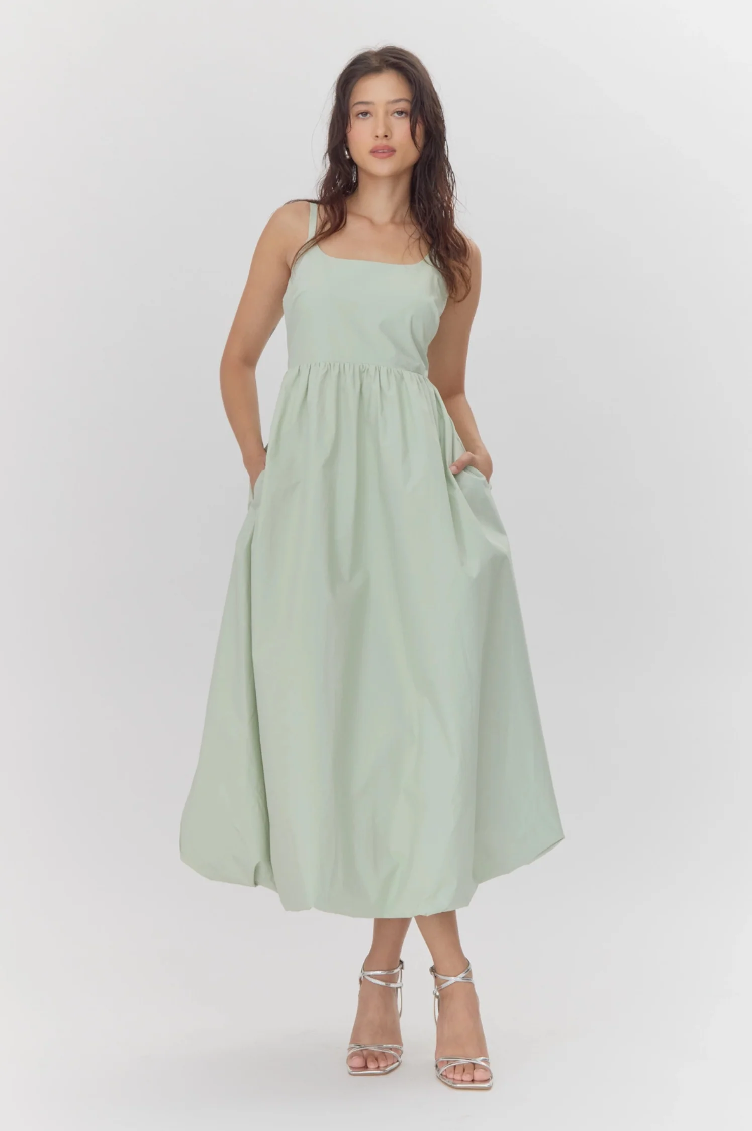 Celina Balloon Hem Midi Dress - Intensery