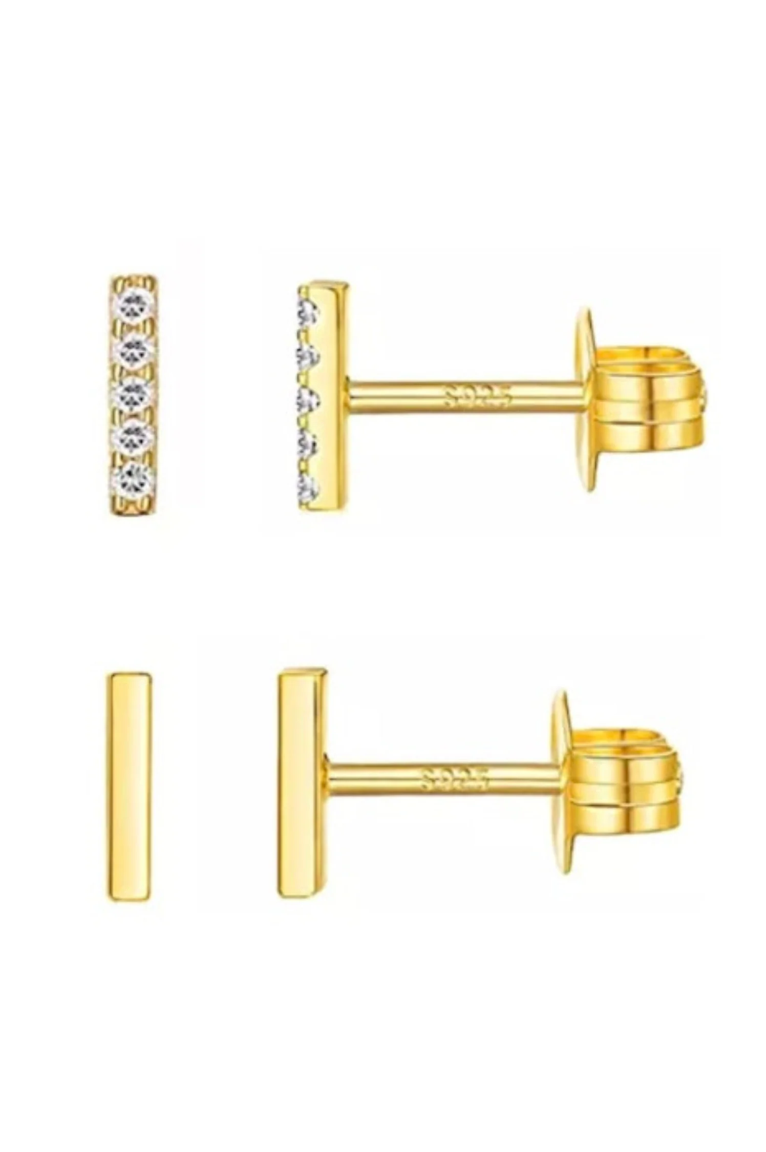 Get in Line Bar Stud Earring Set - Intensery