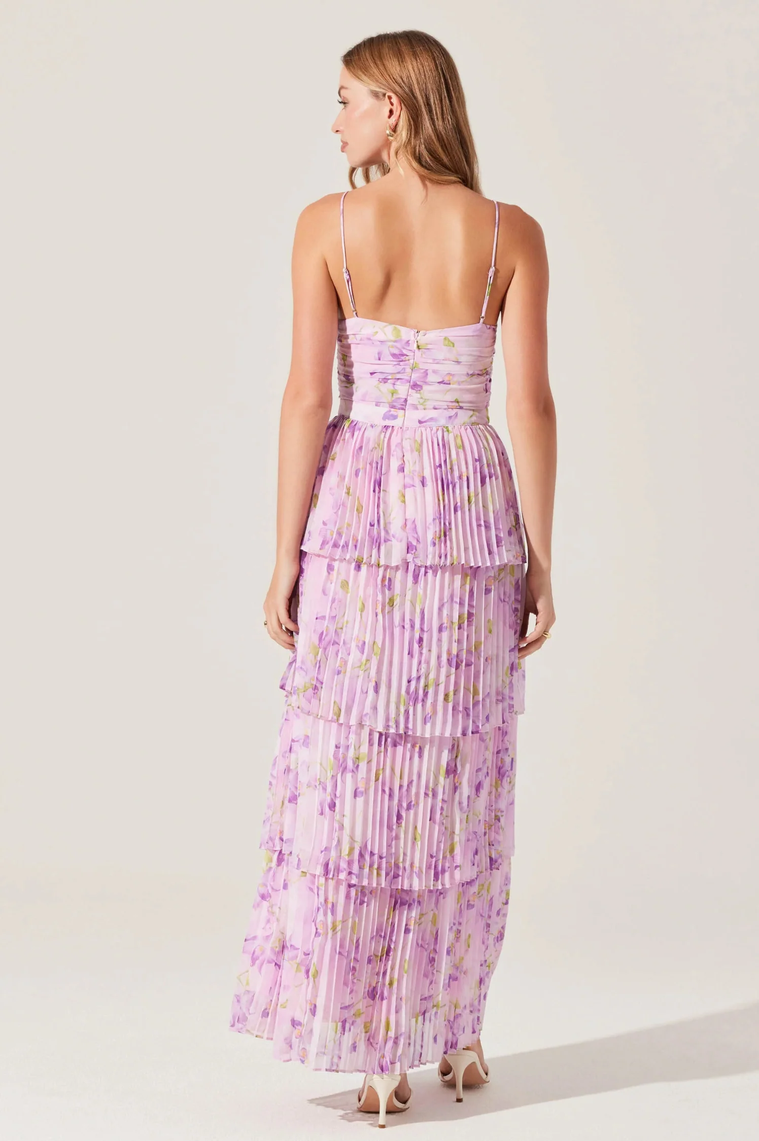 Daytona Pleated Floral Maxi Dress - Intensery