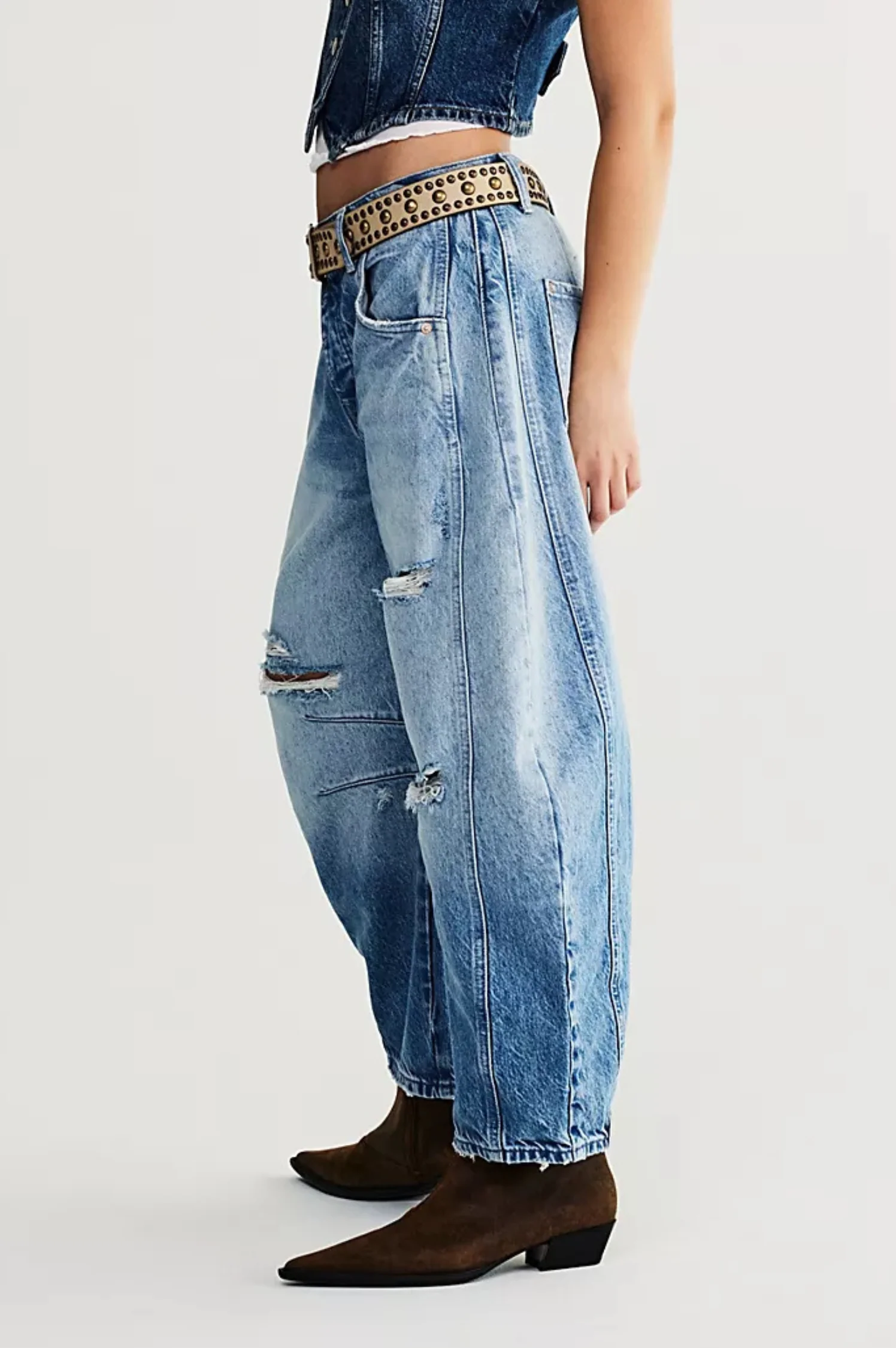 Good Luck Mid-Rise Barrel Jeans - Intensery