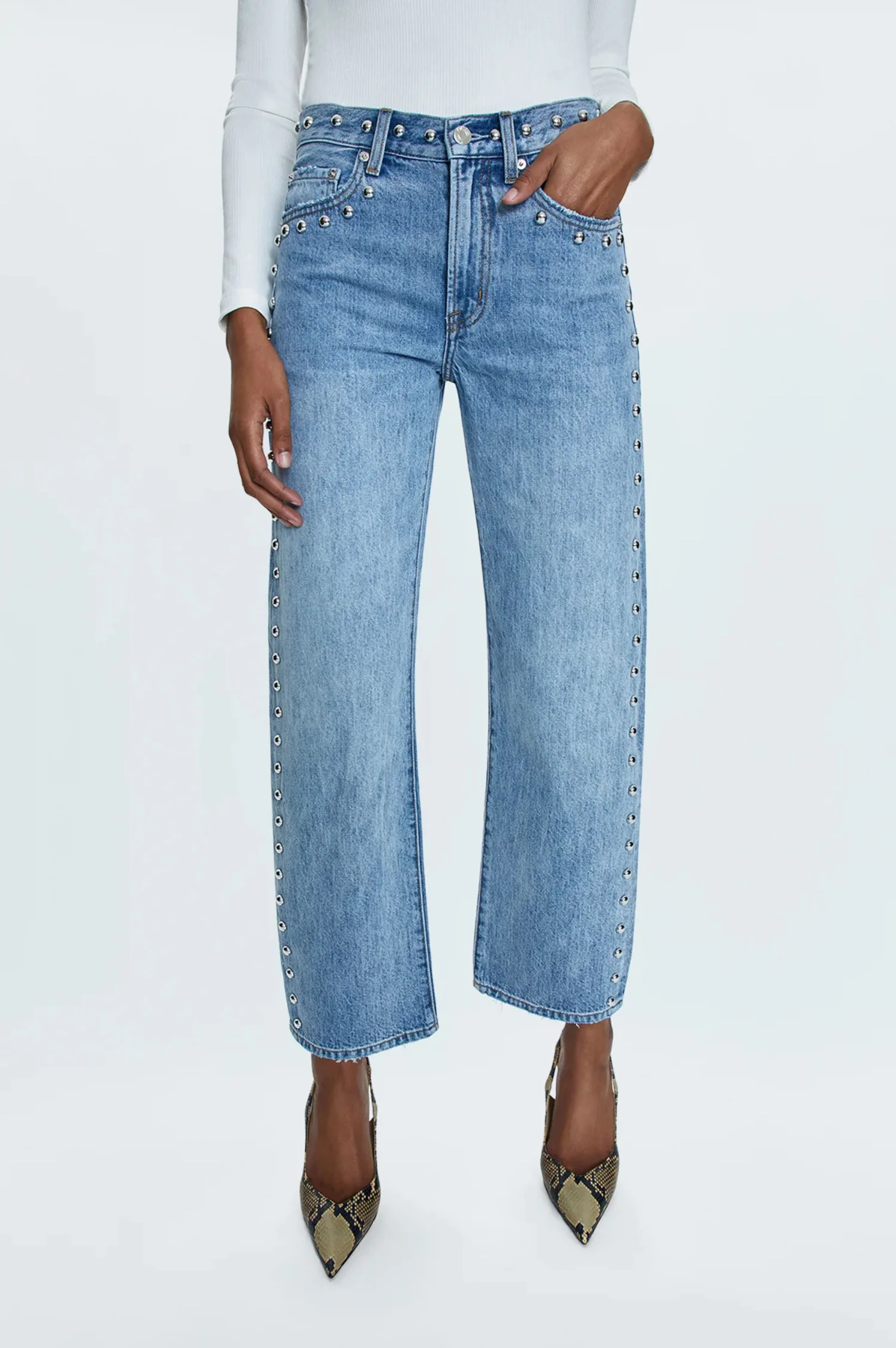 Lexi Mid Rise Bowed Straight jean - Satellite - Intensery