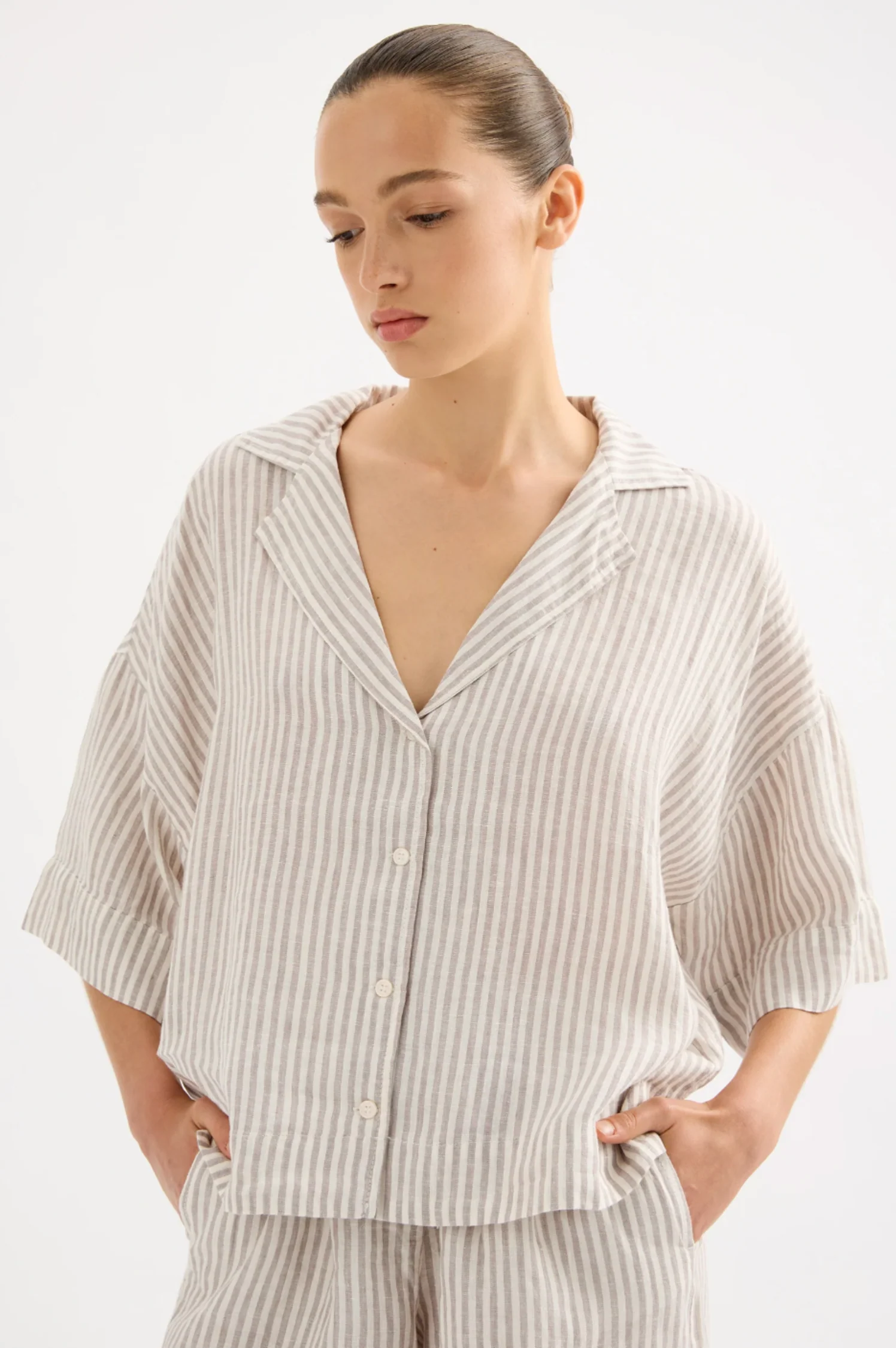 Lounge Stripe Linen Shirt - Intensery