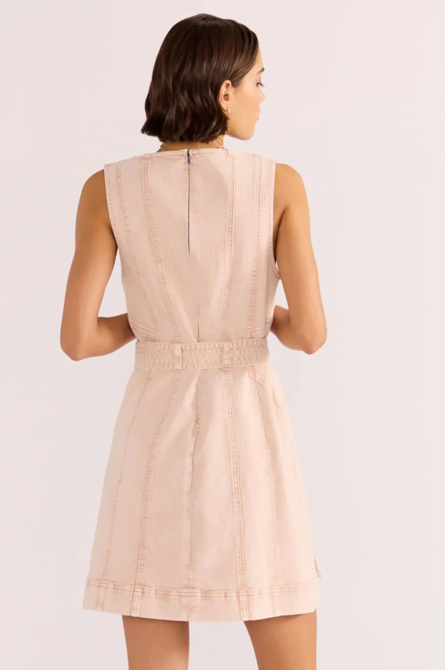 Dahlia Denim Panel Mini Dress - Intensery