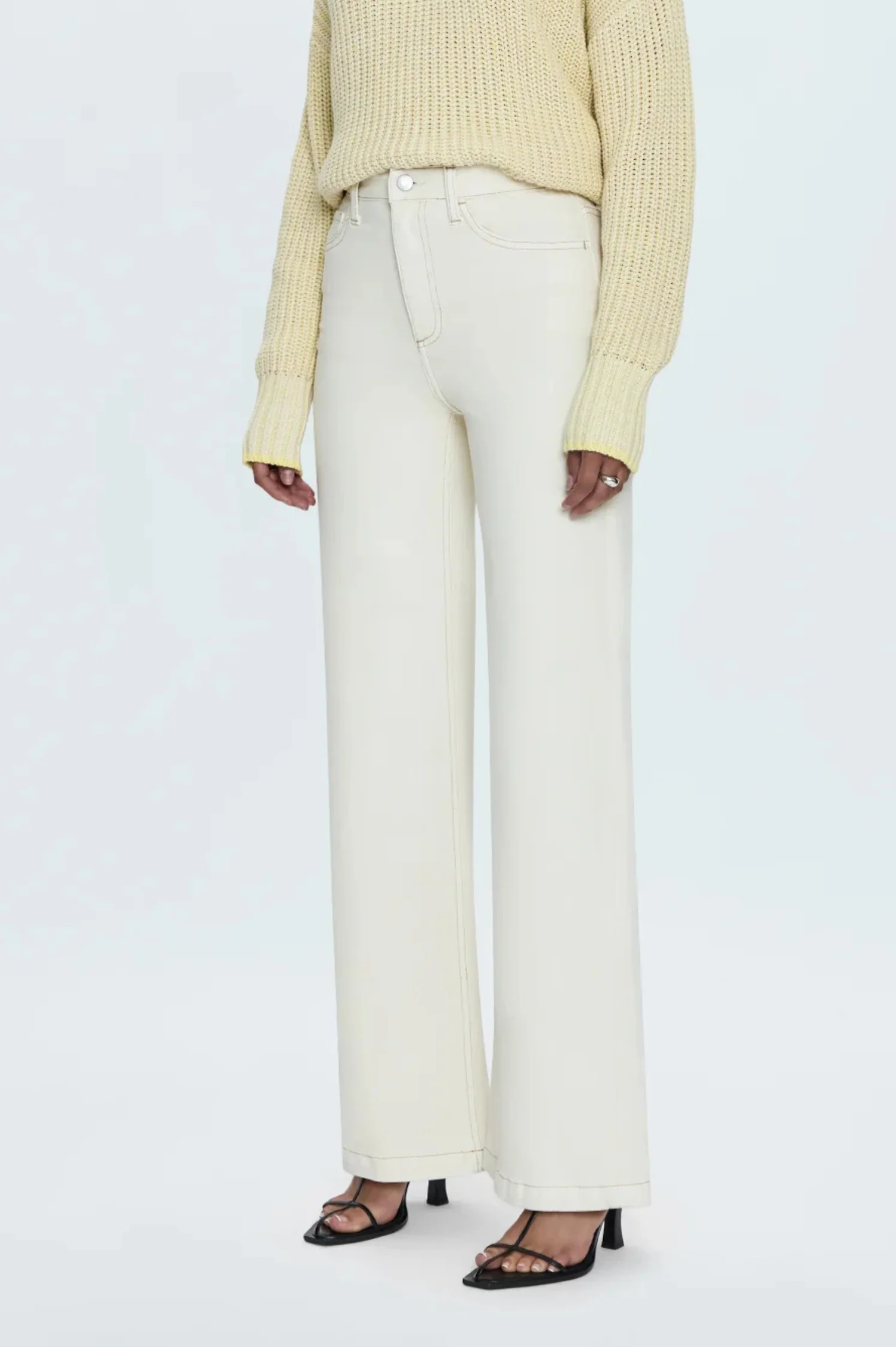 Lana High Rise Ultra Wide Leg- Ecru - Intensery