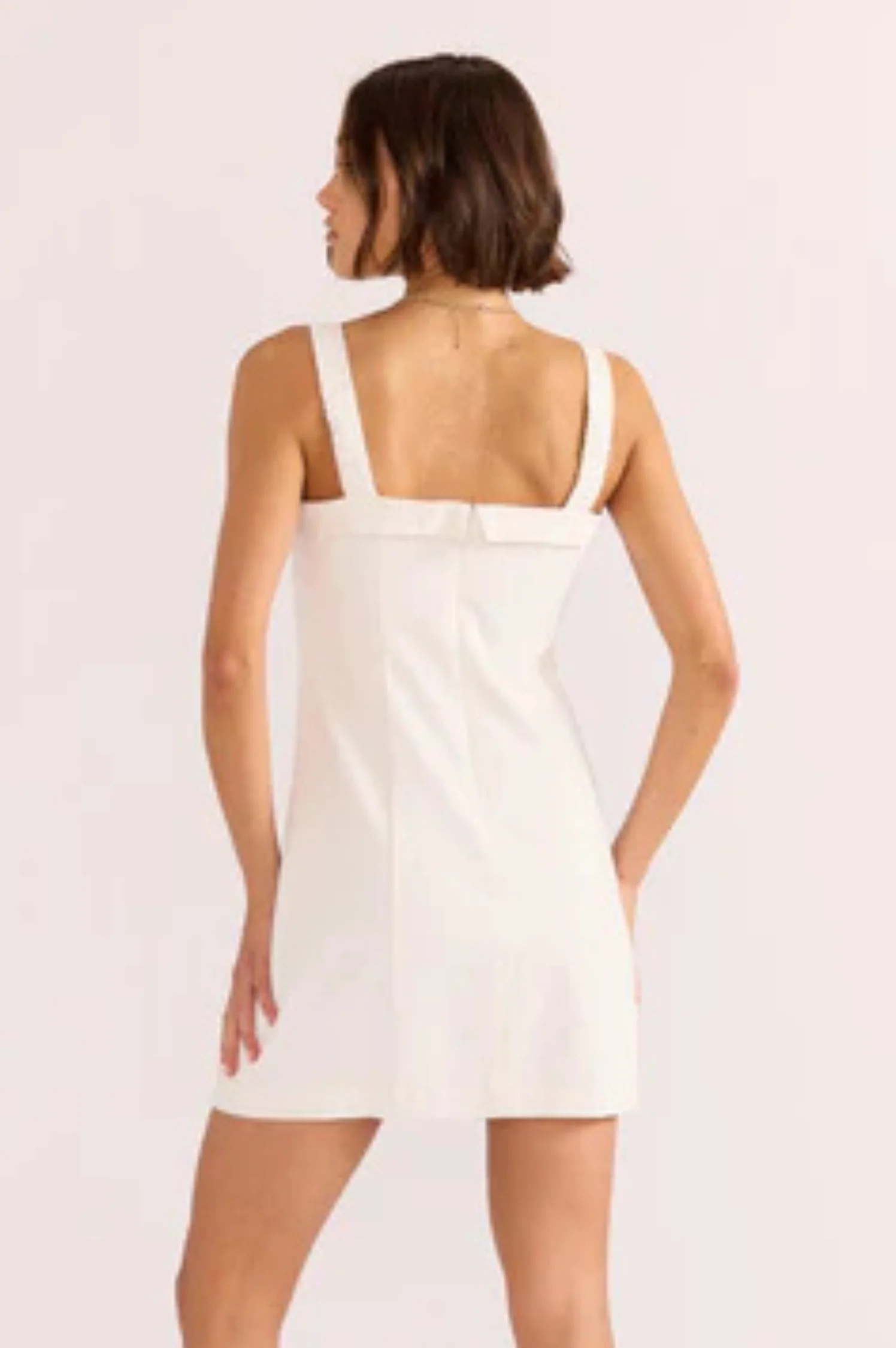 Imogen Drill Tie Mini Dress - Intensery