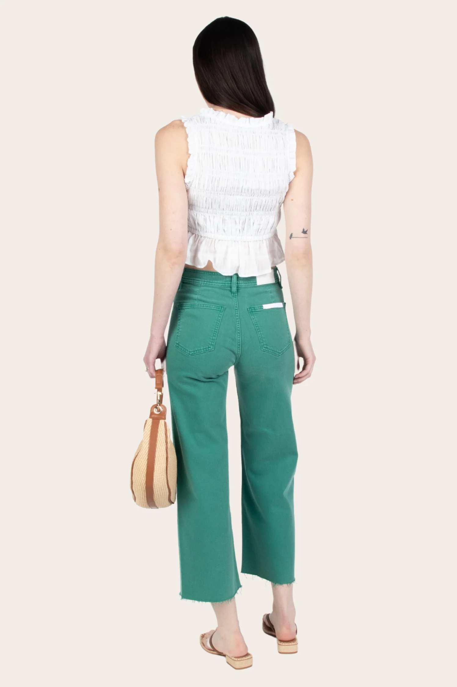 Penny High Rise Wide Leg Crop - Viridian - Intensery