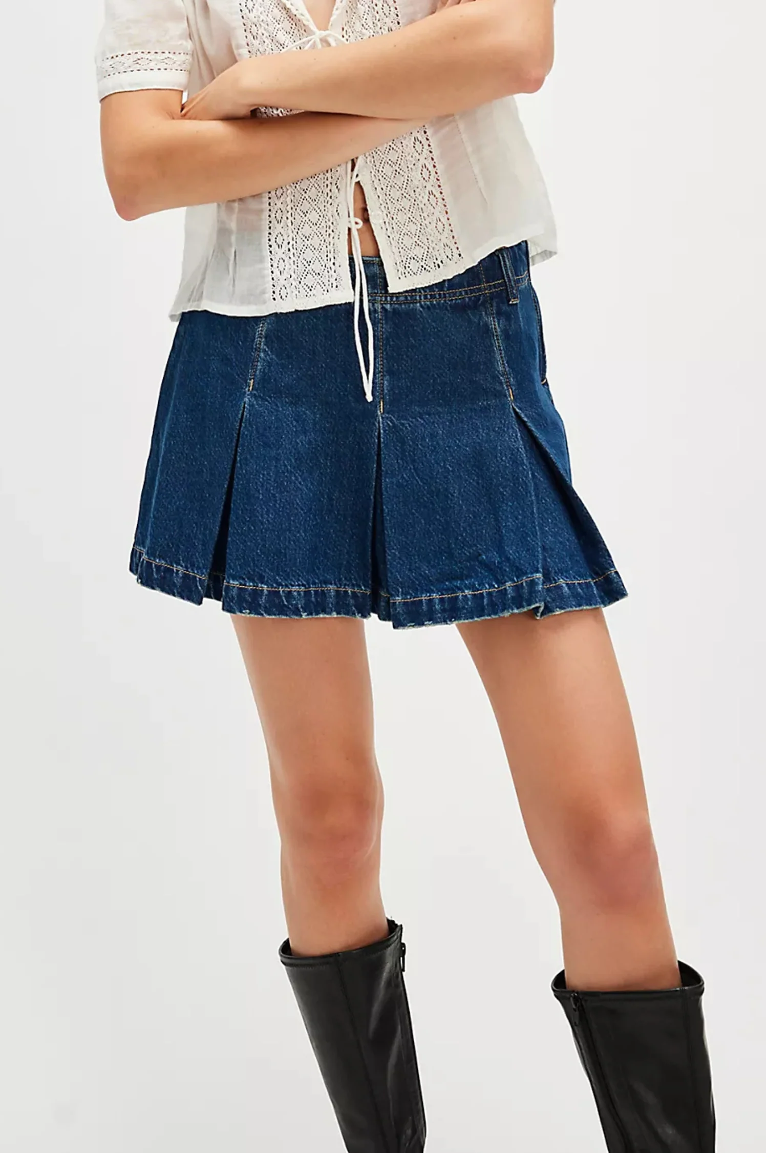 Madison Ave Denim Mini Skirt - Intensery